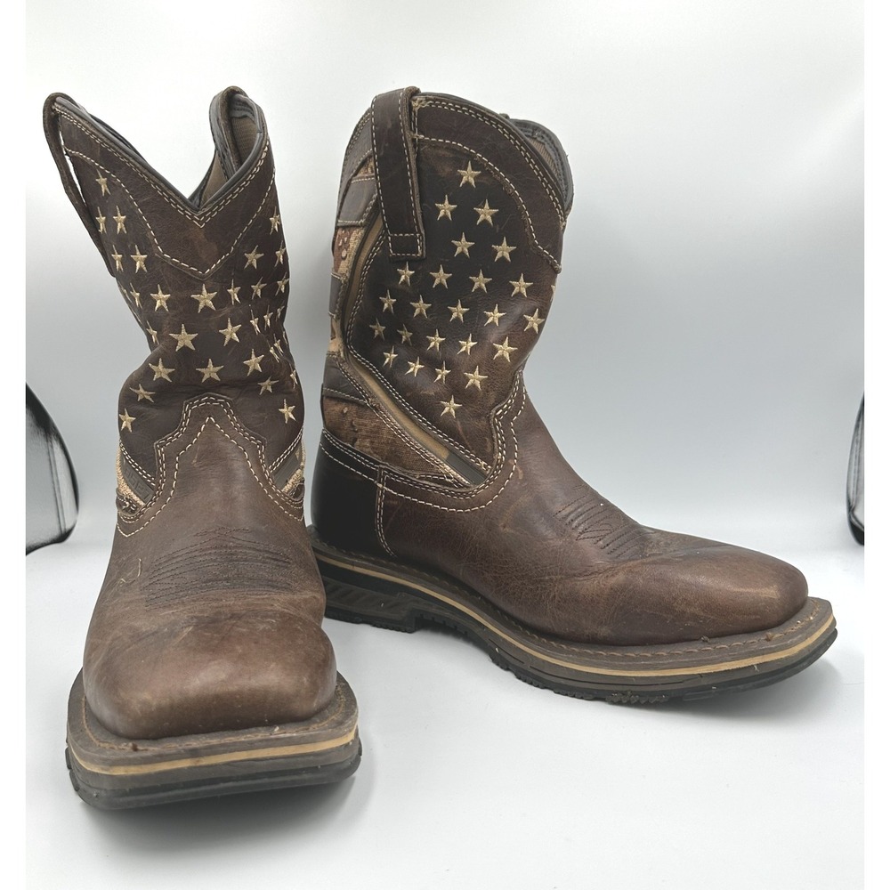 Cody James Men's American Flag Performance Western Boots Broad Square Toe‎ 8.5D